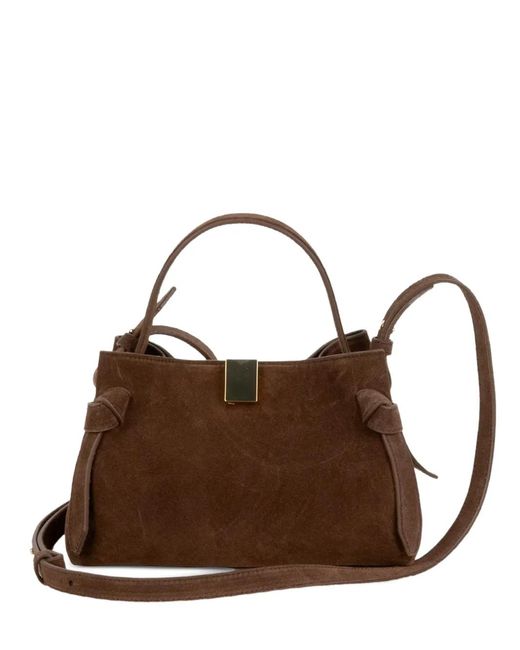 Yuzefi Brown Mini Gyoza Suede Tote Bag