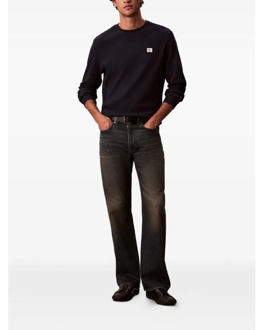 Calvin Klein Blue Logo-Patch Sweatshirt for men