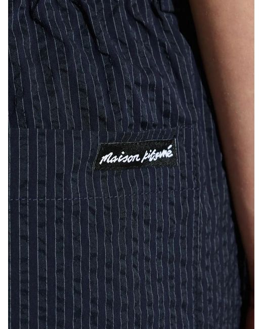 Maison Kitsuné Blue Logo-Patch Shorts