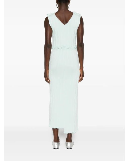 Jil Sander White Asymmetric Midi Dress