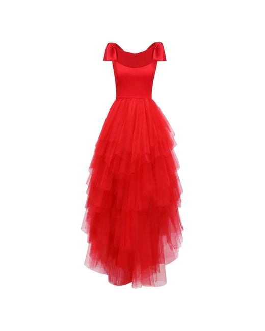 Gemy Maalouf Bow-Detail Tiered Maxi Dress
