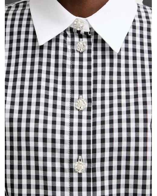 Morgan Black Gingham Crystal-Embellished Shirt