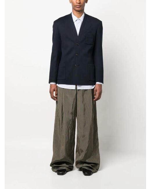 Maison Margiela Blue Milano-Stitch Single-Breasted Blazer for men