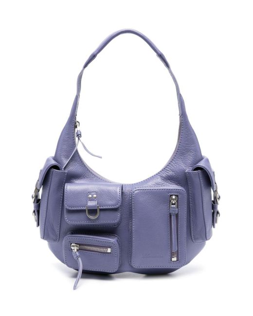 Pocket-embellished leather shoulder bag Blumarine en coloris Blue