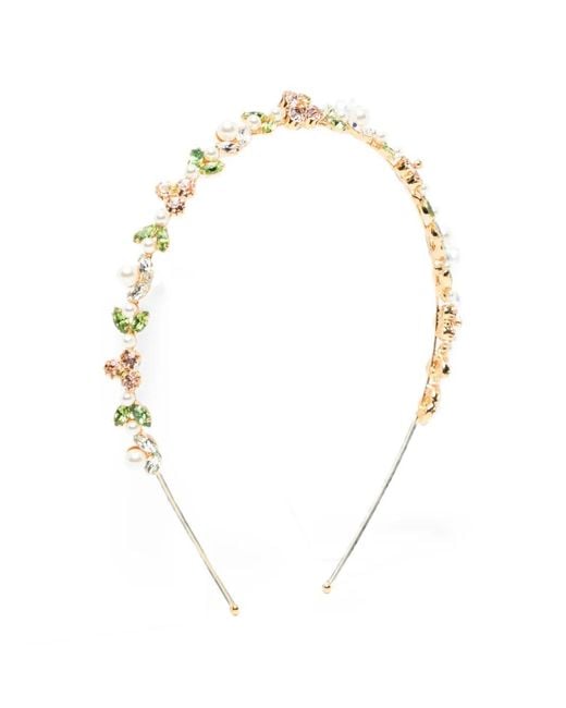Jennifer Behr Metallic Crystal-Embellished Pearl Headband