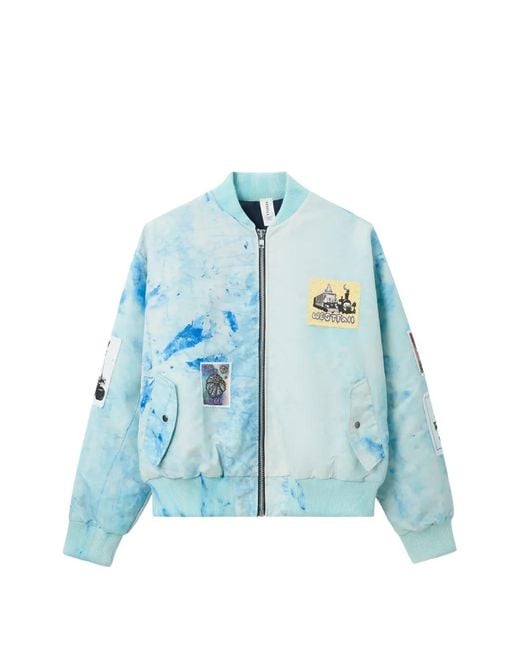 WESTFALL Blue Tie-Dye Bomber Jacket for men