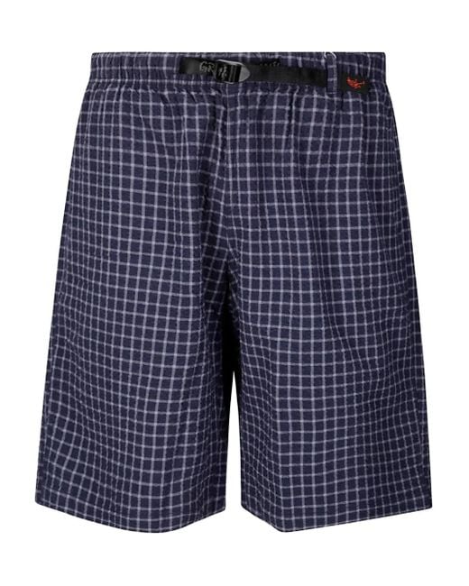 Gramicci Karierte Seersucker Lagoon Shorts mit Stretchbund in Blue für Herren