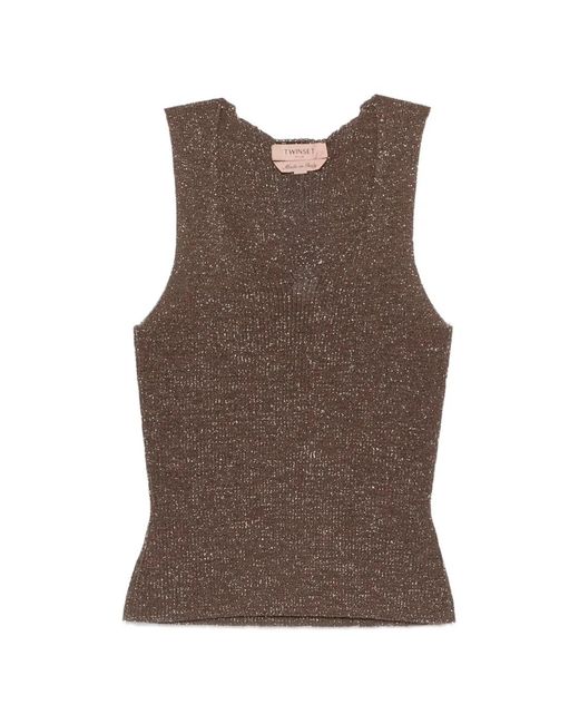 Twinset Brown Lurex Top