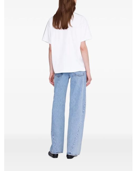 Anine Bing White Cade T-Shirt Paris University