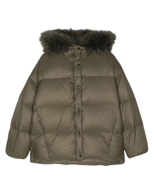 Yves Salomon Green Water-Repellent Puffer Jacket