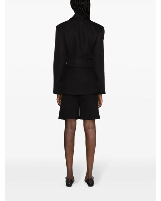 Co. Black Notched-Lapels Double-Breasted Blazer