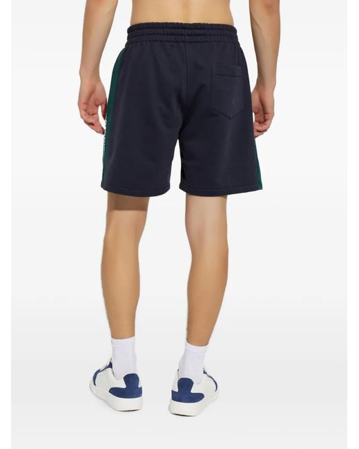 Casablanca Blue Logo-Patch Side-Stripe Track Shorts for men