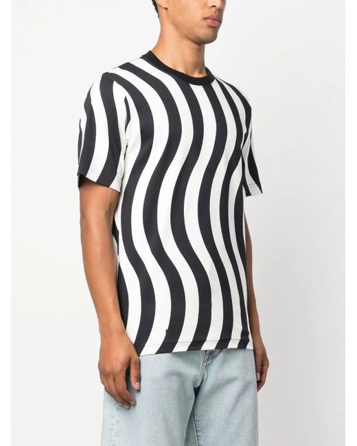 Camper Black Wave-Print Short-Sleeve T-Shirt