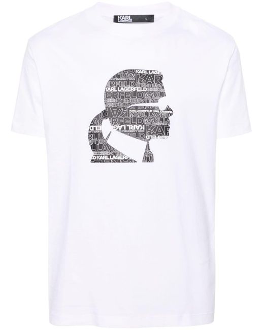 Karl Lagerfeld T-shirt Met Ikonik Print in het White voor heren