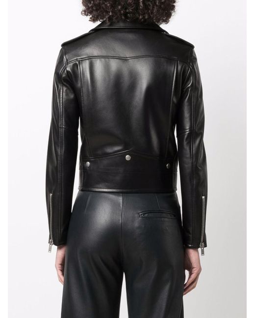Saint Laurent Black Leather Biker Jacket