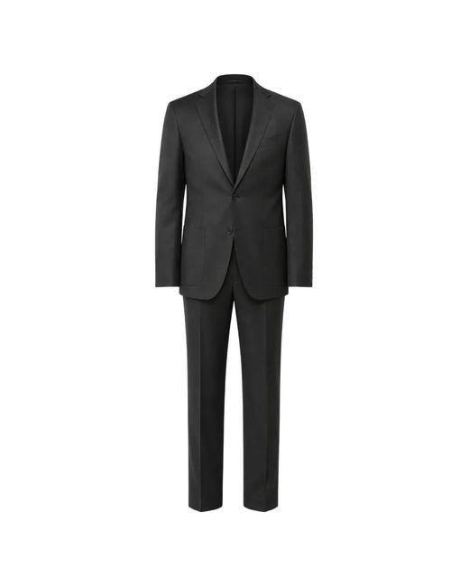 Corneliani Black Single-Breasted Wool Suit for men