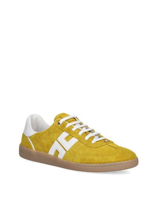 Elisabetta Franchi Yellow Suede Leather Sneakers