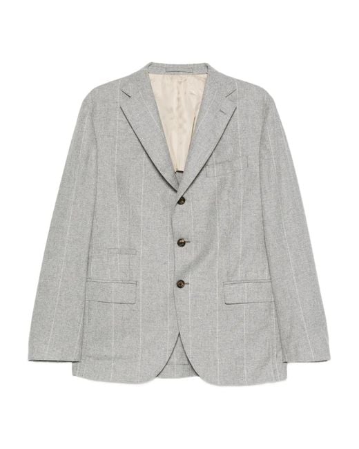 Eleventy Gray Pinstripe Single-Breasted Suit for men