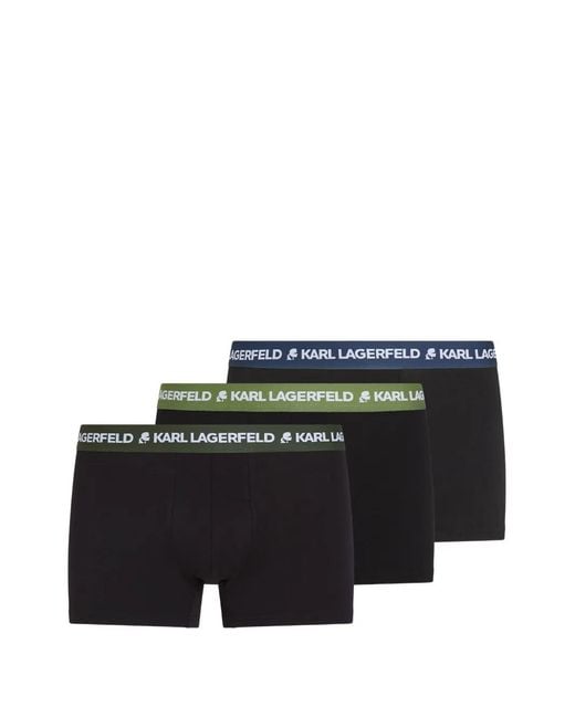Karl Lagerfeld Black Logo-Waistband Boxers (Set Of Three) for men