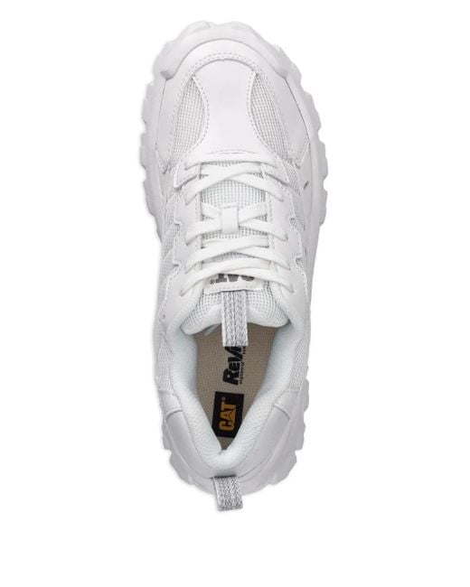 Caterpillar White Intruder Lace-Up Chunky Sneakers for men