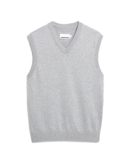 ARMEDANGELS Gray V-Neck Sleeveless Vest for men