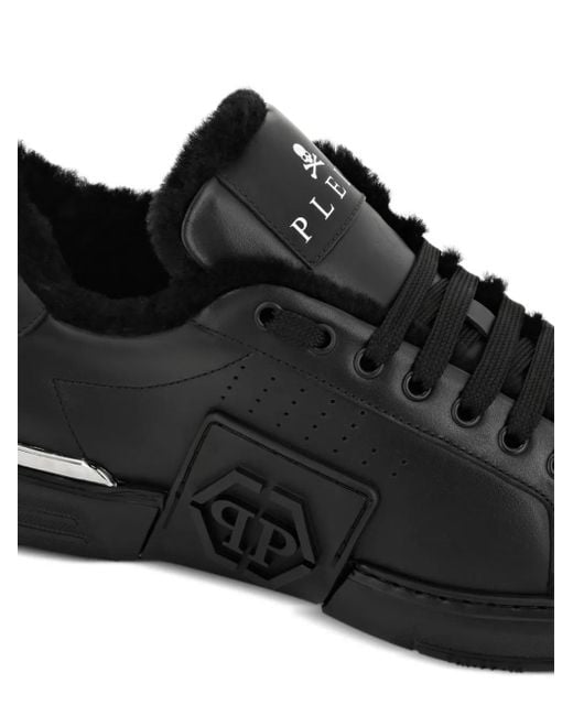 Philipp Plein Black Hexagon Lo-Top Sneakers