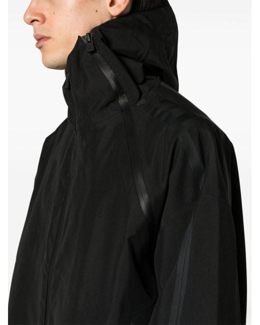 HELIOT EMIL Black Decorative-zips Hooded Jacket for men