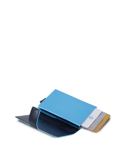 Piquadro Blue Leather Cardholder for men