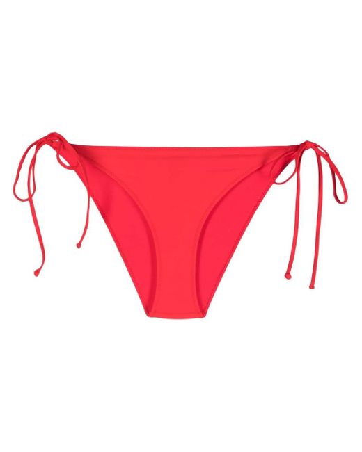 Ganni Red Side-Tie Bikini Bottoms