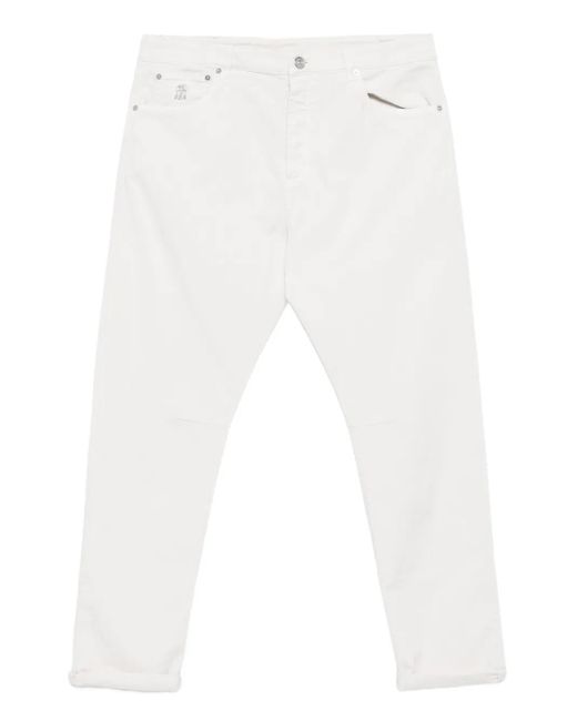 メンズ Brunello Cucinelli ロゴプレート ジーンズ White