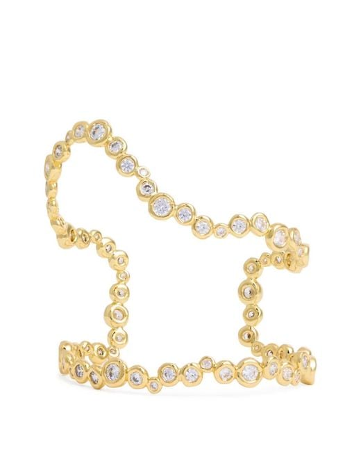 Alexis Metallic Asterales Crystal-Embellished Cuff Bracelet