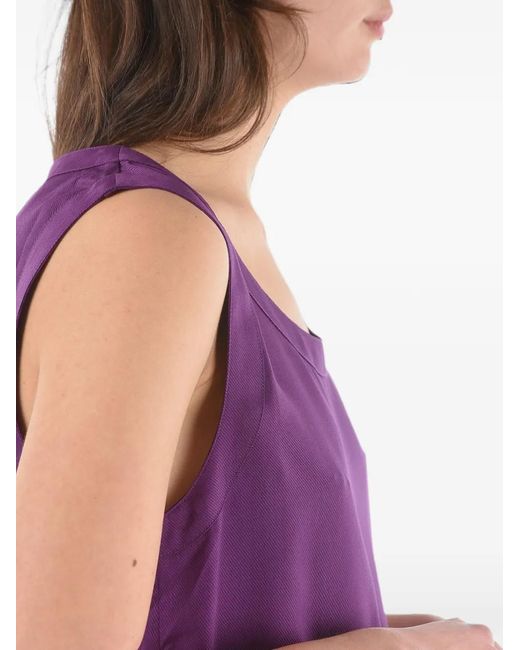 Woolrich Purple Side-Slit Sleeveless Top