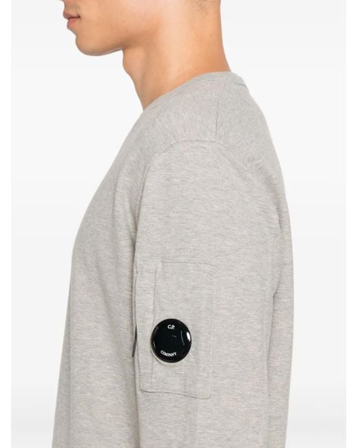C P Company Gray Cotton Crewneck Sweatshirt for men