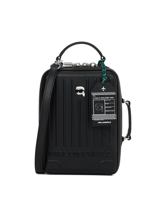 Karl Lagerfeld Black Ikon Suitcase Crossbody Bag