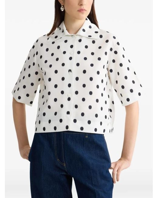 Patou White Polka Dot Shirt