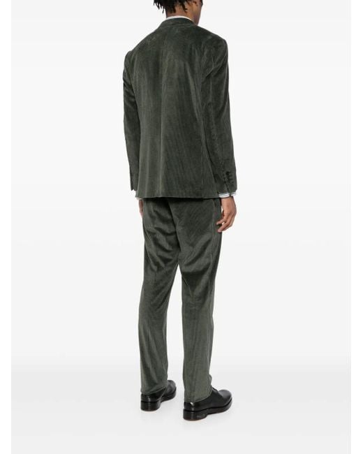 Canali Black Corduroy Single-Breasted Suit for men