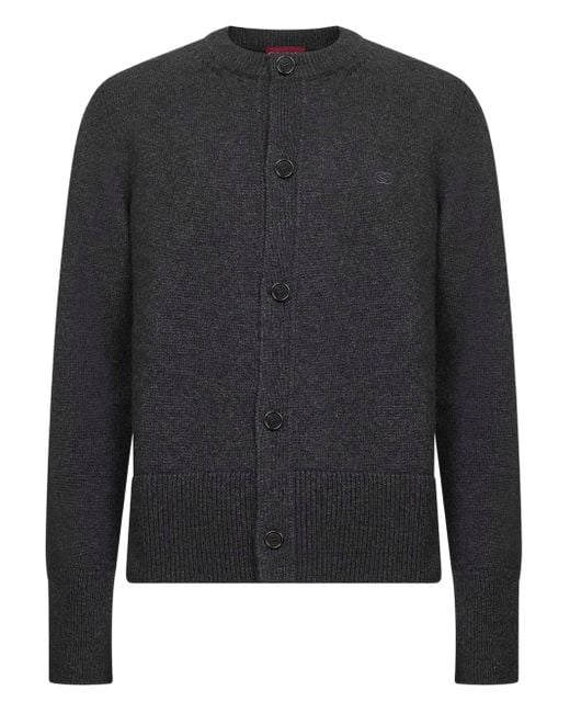 Gucci Black Button Interlocking Logo Embroidery Cardigan for men