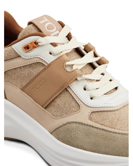 Tod's Natural Panelled Sneakers