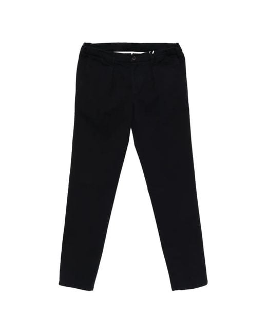 Profuomo Black Pleated Elasticated-Waistband Trousers for men