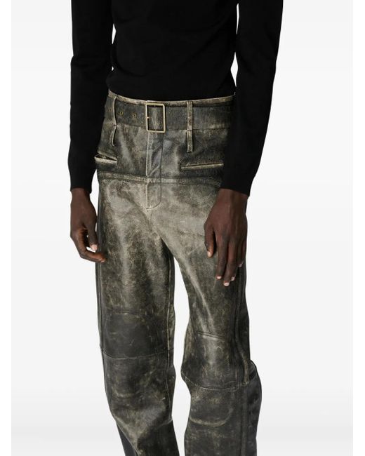 Pantalon Moon En Cuir MARINE SERRE pour homme en coloris Gray