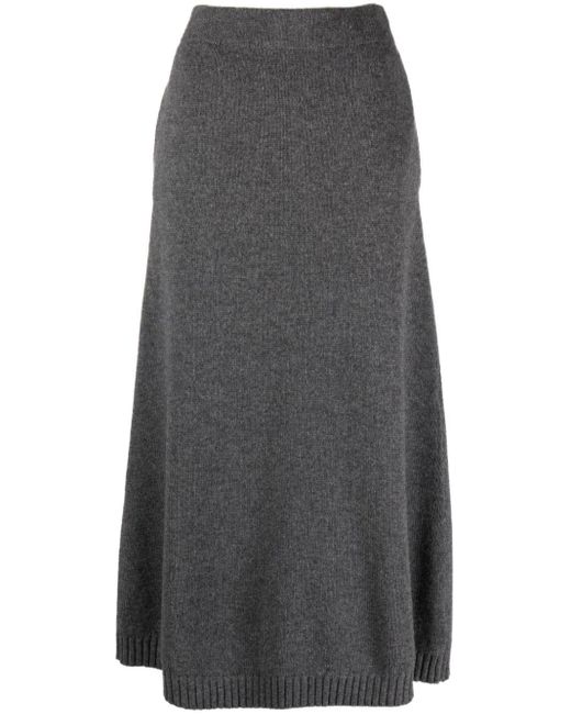 Brunello Cucinelli Gray High-waisted Maxi Skirt