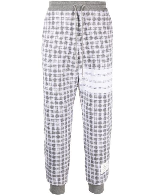 Pantalones de chándal a cuadros Thom Browne de hombre de color White