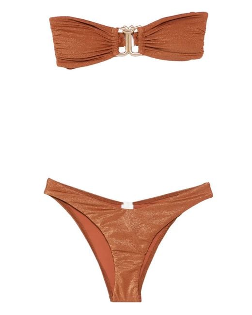 Zimmermann Brown Daylight Metallic Bikini