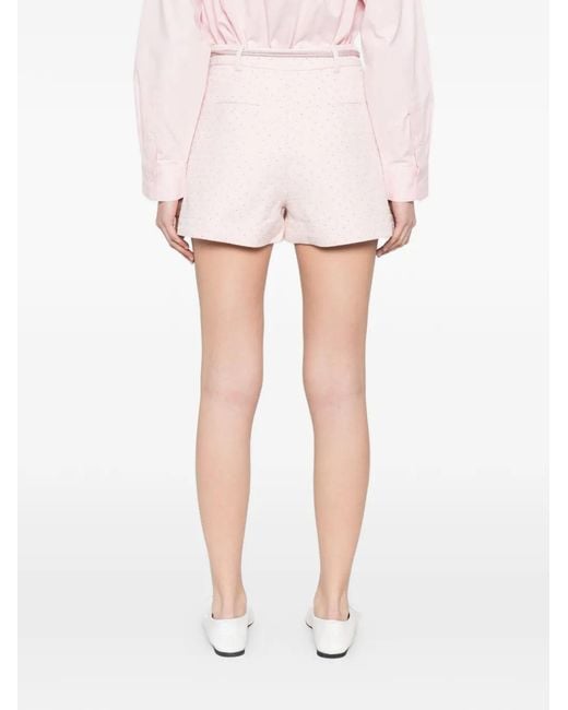 Maje Pink Embellished Tailored Shorts