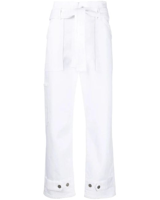 P.A.R.O.S.H. White Paperbag-Waist Trousers