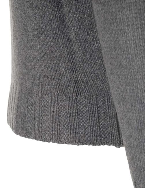 Al Duca D'aosta Gray Ribbed-Knit Cashmere Sweater for men