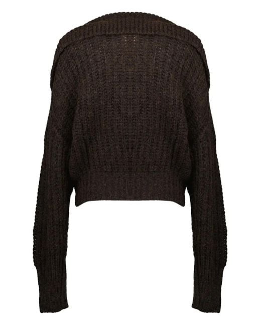 IRO Black Zip High-Neck Sweater