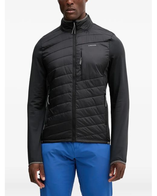 Viking Black Quilted Panel-Detail Jacket for men