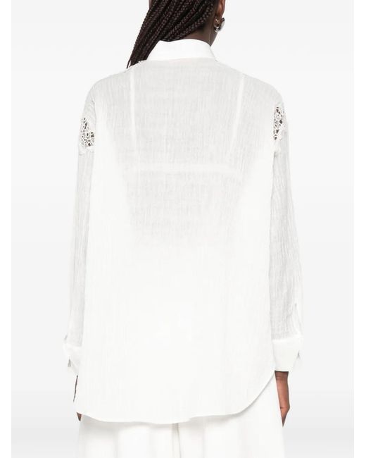 Ermanno Scervino White Lace-Detail Shirt