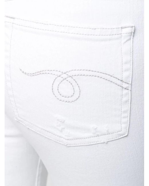 R13 White Flared Cropped Jeans